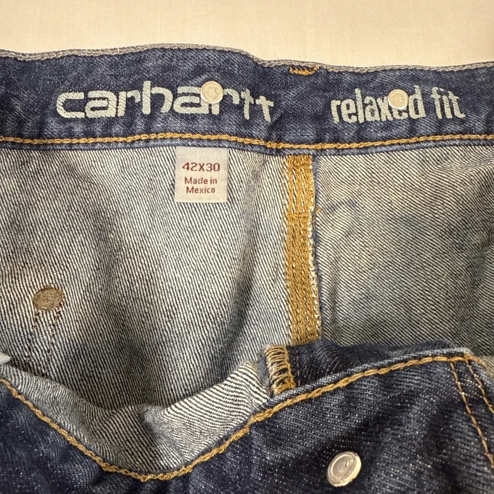 Carhartt Double Knee Rugged Flex Relaxed Fit Logger 103890-l10 Denim  42 x 30